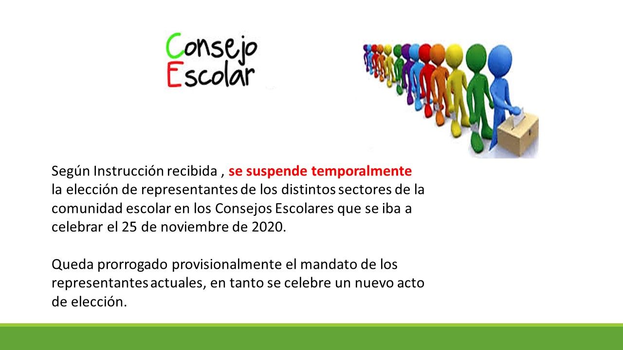 suspensión elecciones consejo escolar 2020