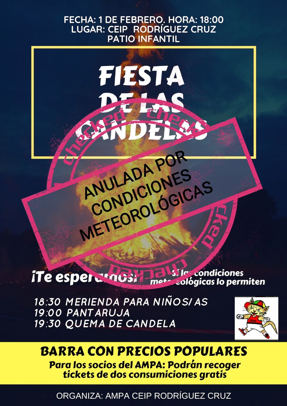Candelas AMPA anuladas