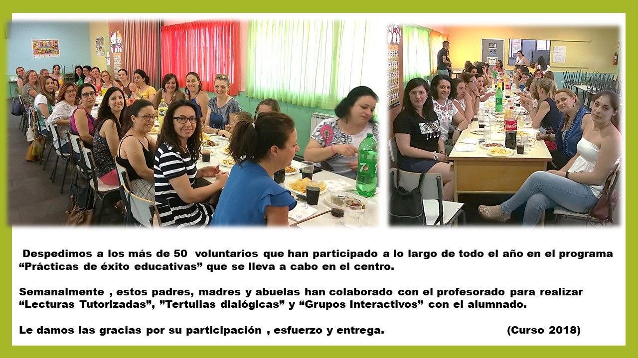 Despedida voluntarios Practicas de éxito educativas 2018