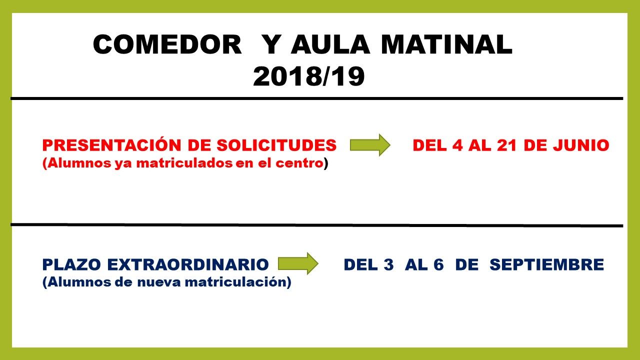 comedor aula matinal