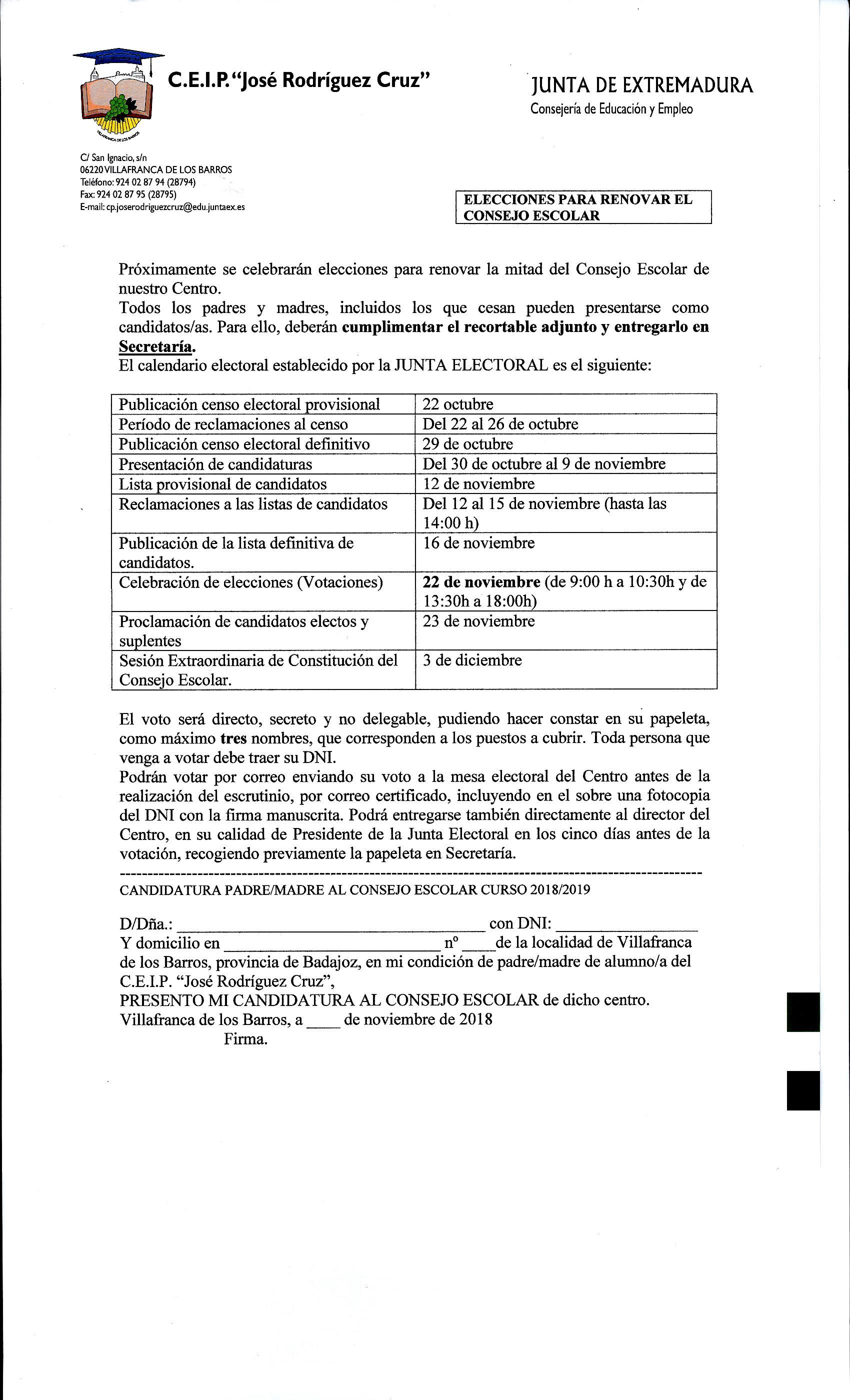 Consejo escolar 18 19