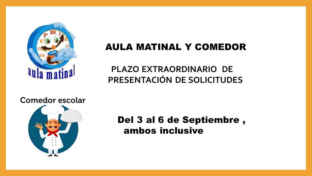 Plazo extraordinario comedor a. matinal 18 19