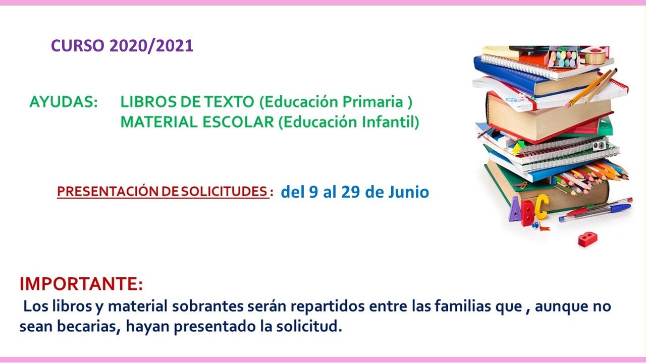 Ayudas libros y material escolar 2020 21