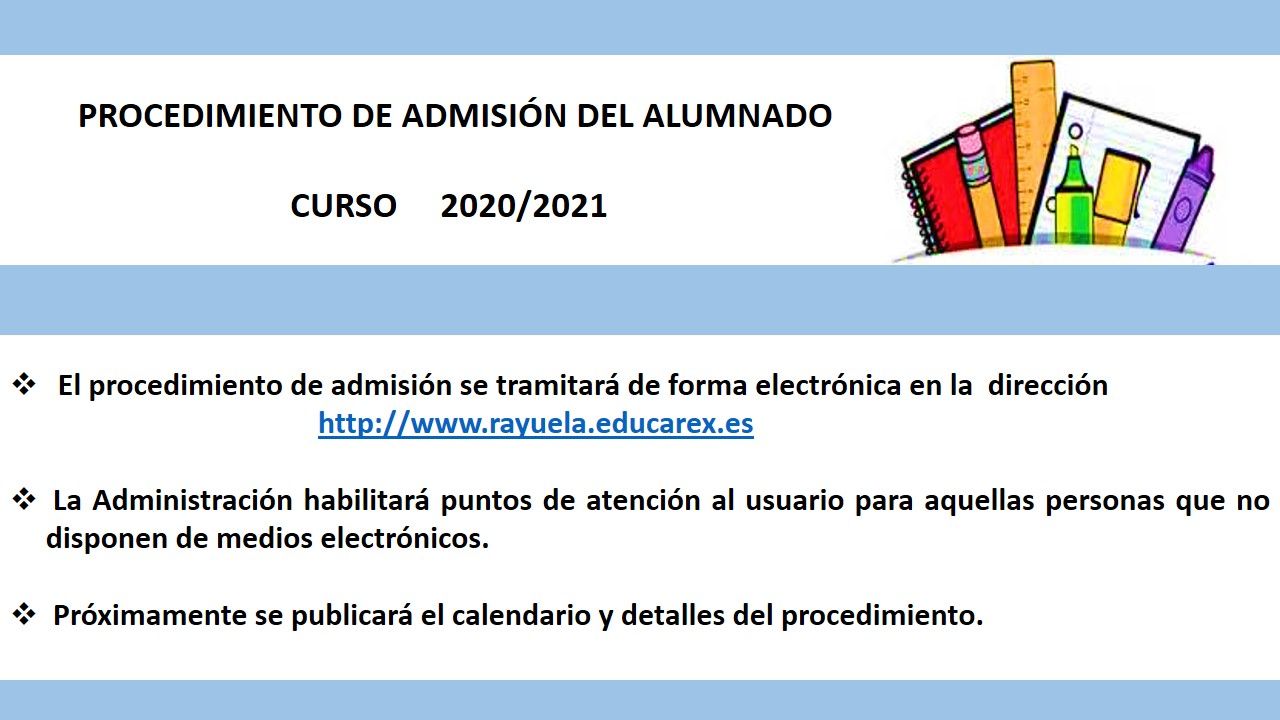 Procedimiento admision alumnado 20 21
